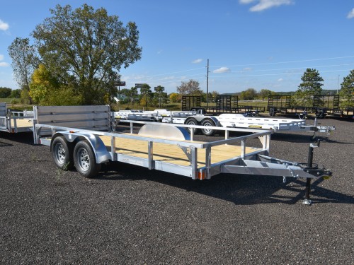 82"x16' w/HD Package & Bi-Fold Ramp Aluminum Utility Trailer Photo