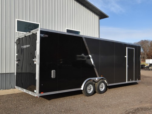 8.5'x28' (24'+4' V) Snowmobile/UTV Enclosed Trailer Preview Photo 2