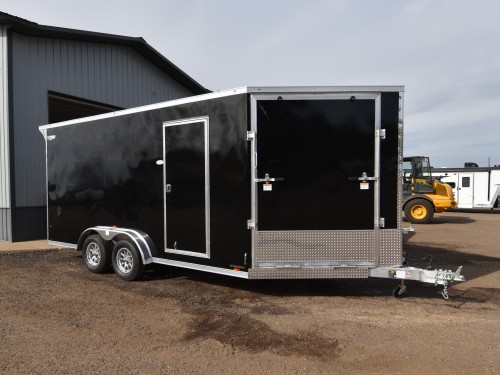 7.5'x21' (16'+5' V) Snowmobile/UTV Enclosed Trailer Photo