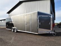 8.5'x28' (24'+4' V) Snowmobile/UTV Enclosed Trailer Photo Thumbnail 1